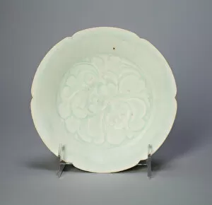 Northern Song Dynasty Gallery: Foliate Bowl with Stylized Peony Spray, Northern Song dynasty (960-1127), 12th century
