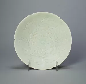 Northern Song Dynasty Gallery: Foliate Bowl with Stylized Poeny Spray, Northern Song dynasty (960-1127), 12th century