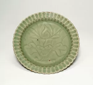 Lotus Flower Gallery: Foliate Dish with Lotus Flower, late Southern Song (1127-1279)/early Yuan dynasty