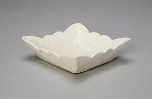 Molded Collection: Foliate Square Dish, Liao dynasty (907-1124), late 10th century. Creator: Unknown