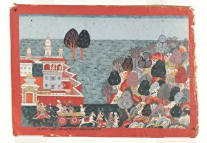 Elephants Gallery: Folio from a Bhagavata Purana series, ca. 1775-1800. Creator: Unknown