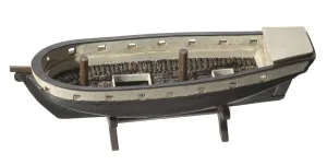 Enslaved People Prints: Folk art model of a slave ship on stand, 1890-1950. Creator: Unknown