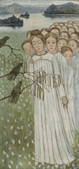 Folk song (Kansanlaulu), 1894. Artist: Simberg, Hugo (1873-1917) Folk song (Kansanlaulu), 1894. Artist: Simberg, Hugo (1873-1917)