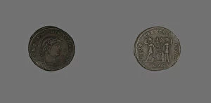Caesar Collection: Follis (Coin) Portraying Emperor Constantine II as Caesar, 333-335. Creator: Unknown