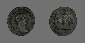 Follis (Coin) Portraying Emperor Diocletian, 298-299. Creator: Unknown