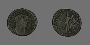 Emperor Galerius Gallery: Follis (Coin) Portraying Emperor Galerius, about 301. Creator: Unknown