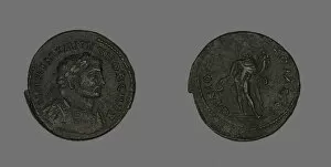 Laurel Wreath Collection: Follis (Coin) Portraying Emperor Galerius, about 303. Creator: Unknown