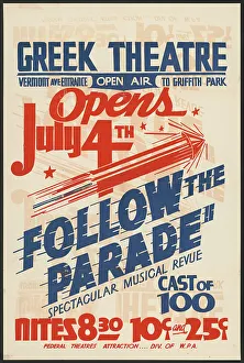 Musical Revue Prints: Follow the Parade, Los Angeles, 1936. Creator: Unknown