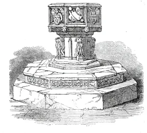 Font Prints: Font in Caistor Church, Norfolk, 1845. Creator: Unknown