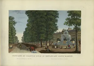 1817 1824 Prints: Fontaine ou château d'eau au boulevart Saint-Martin