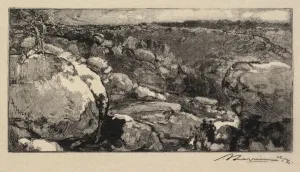 Desmoulins Prints: Fontainebleau Forest: The Cirque of Long-Rocher (La Foret de Fontainebleau