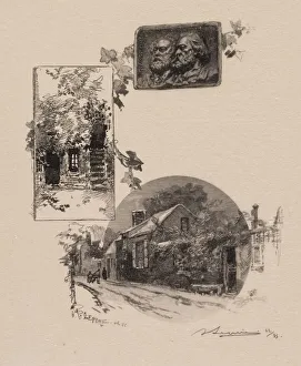 Desmoulins Prints: Fontainebleau Forest: Entry to Rousseaus Studio and the Millet Home (La Foret