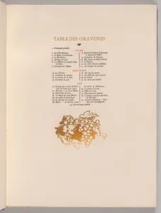 Desmoulins Prints: Fontainebleau Forest: Grapes, Cul-de-lampe (Table of Engravings) (La Foret de Fontainebleau)