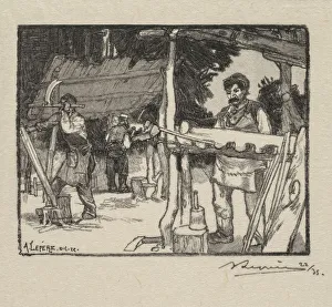 Desmoulins Prints: Fontainebleau Forest: Manufacturer of Slats (La Foret de Fontainebleau: Le Fabricant