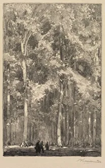 1849 1918 Prints: Fontainebleau Forest: Morning, Crossroads of the Route of the Forts de Marlotte