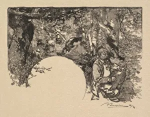 Desmoulins Prints: Fontainebleau Forest: The Painters (La Foret de Fontainebleau: Les Peintres), 1890