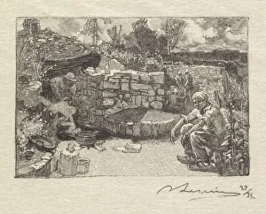Desmoulins Prints: Fontainebleau Forest: Quarrymans Lodge (La Foret de Fontainebleau: Une loge de carrier)