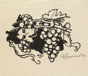 Desmoulins Prints: Fontainebleau Forest: Tailpiece, Grapes (La Foret de Fontainebleau: Cul-de-lampe), 1890