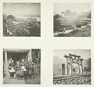 Collotype Gallery: Part of Foochow Foreign Settlement; Terracing Hills; Foochow Field Women; A Memorial Arch