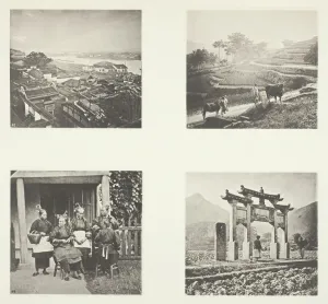 Collotype Gallery: Part of Foochow Foreign Settlement; Terracing Hills; Foochow Field Women; A Memorial Arch