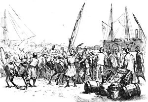 Anglo Egyptian War Gallery: Food for the Troops: Landing Cattle at Port Said, c1882