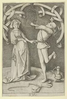 Fool Gallery: The Fool and the Lady. Creator: Israhel van Meckenem
