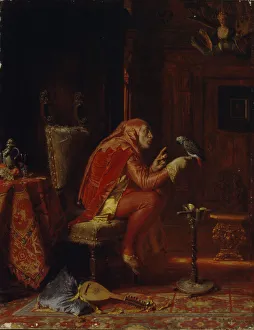 Fool Gallery: A fool with parrot, 1875
