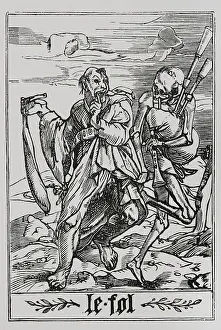 Beggar Prints: The Fool from 'The Dance of Death', 1547, (1877). Creator: Unknown