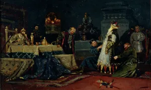 Smuta Gallery: Fools coat. Boyar Druzhina Andreyevich Morozov before Ivan the Terrible, 1885
