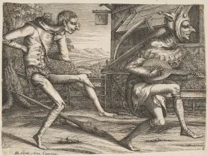 Fool Gallery: Two Fools Dancing from Two and Three Fools of the Carnival, 1642