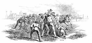 Foot Ball at Rugby, 1845. Creator: Smyth