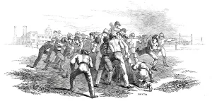 Private School Gallery: Foot Ball at Rugby, 1845. Creator: Smyth
