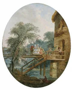 Wooden Bridge Prints: The Foot-Bridge, 1775. Creator: Hubert Robert