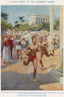 A Foot Race at the Olympian Games, Ancient Greece. Artist: Archibald Webb A Foot Race at the Olympian Games, Ancient Greece. Artist: Archibald Webb