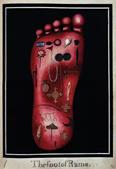 Lotus Prints: The foot of Rama, c1803-c1804. Creator: Unknown