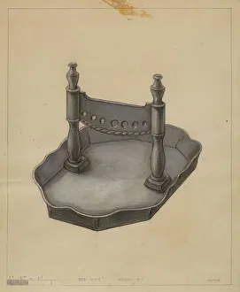 Foot Scraper Prints: Foot Scraper, c. 1936. Creator: Franklin C. Moyan