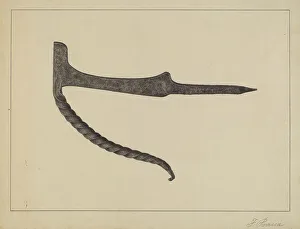 Filippo Porreca Prints: Foot Scraper, c. 1937. Creator: Filippo Porreca