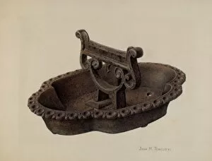 Tray Collection: Foot Scraper and Tray, c. 1941. Creator: John H. Tercuzzi