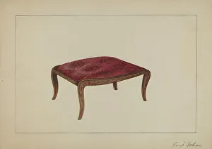 Frank Nelson Prints: Foot Stool, c. 1937. Creator: Frank Nelson