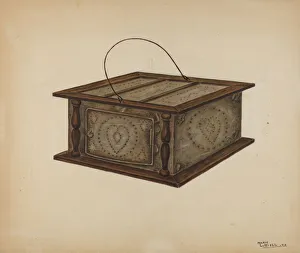 Heart Shape Prints: Foot Warmer, 1940. Creator: Marie Lutrell