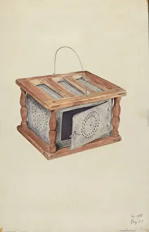 Wood And Metal Prints: Foot Warmer, c. 1938. Creator: Robert Gilson