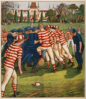 Rugby Prints: Football, from British Sports and Games