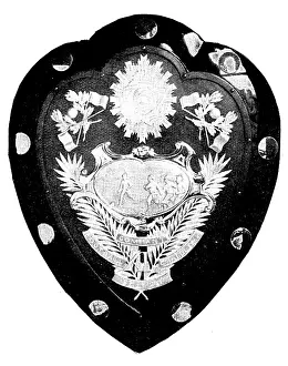 Ebony Prints: The football shield of the 1st Battalion Lancashire Regiment, 1895. Creator: Unknown