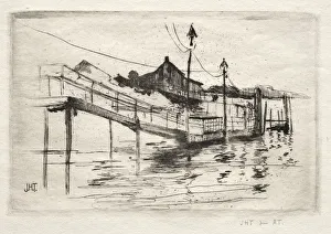 John Henry Twachtman Prints: Footbridge, Bridgeport, Connecticut. Creator: John Henry Twachtman (American, 1853-1902)