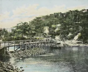 Foot Bridge Prints: Footbridge at Mosman Bay, c1880. Creator: Unknown