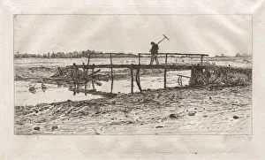 Otto H Bacher American Prints: Footbridge, Worth, 1879. Creator: Otto H. Bacher (American, 1856-1909)