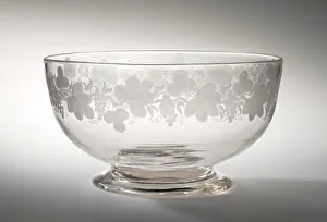 Punch Bowl Prints: Footed Punch Bowl, c1835-55. Creator: Pobably New England Glass Works