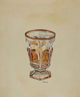 Glasswork Prints: Footed Tumbler, c. 1936. Creator: Ralph Atkinson