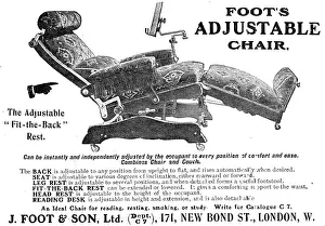 Adjusting Prints: Foot's Adjustable Chair, 1909. Creator: Unknown