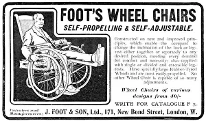 Adjusting Prints: Foot's wheel chairs - self-propelling and self-adjustable, 1909. Creator: Unknown